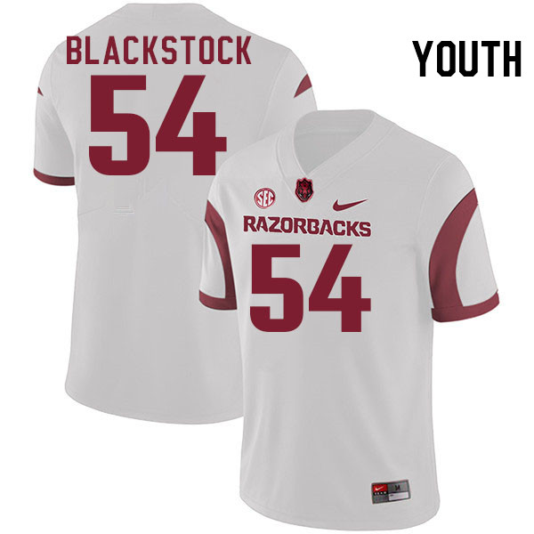 Youth #54 Keyshawn Blackstock Arkansas Razorbacks College Football Jerseys Stitched-White